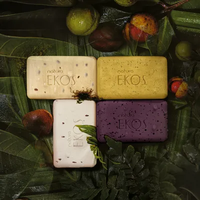 Ekos Jabones en barra puro vegetal exfoliantes Caja con 4 unidades de 100 g